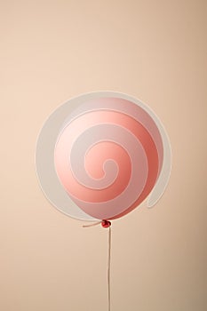 Air balloon. Pink ball on a string. Balloon for the holiday
