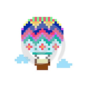 Air balloon pixels. Vector illustration
