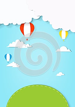 Air balloons flying over land