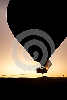 Air balloons at sunset over Cappadocia-Goreme, Turkey, Oct. 20th,2022.