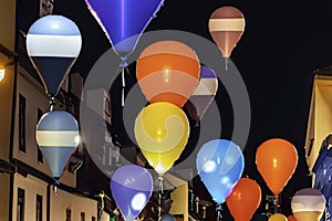 Air Baloons In The Town AI Generated