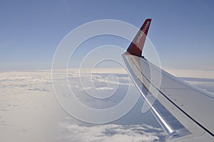 Air Berlin Wing above Clouds