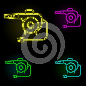 Air blower carwash neon color set icon. Simple thin line, outline vector of car wash icons for ui and ux, website or mobile