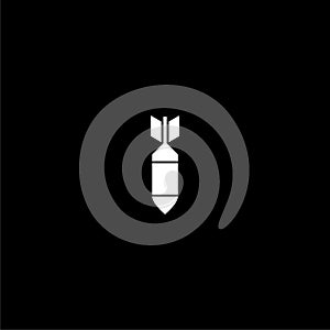 Air bomb icon isolated on dark background