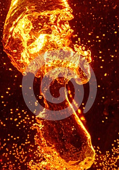 Air bubble in amber water