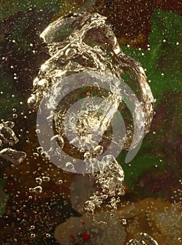 Air bubble rising in water