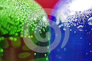 air bubbles formed in the green liquid.tiny potion bottle