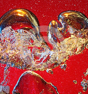 Air bubbles rising in water