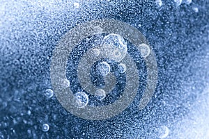 Air bubbles trapped in ice