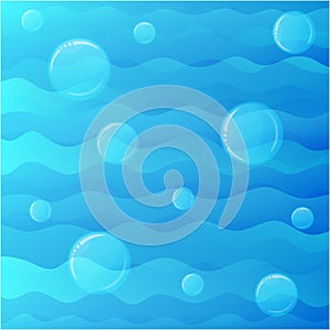 Air bubbles - vector ocean underwater background