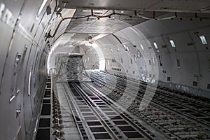 Air cargo inside aircraft main deck