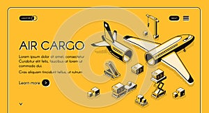 Air cargo logistics vector isometric halftone