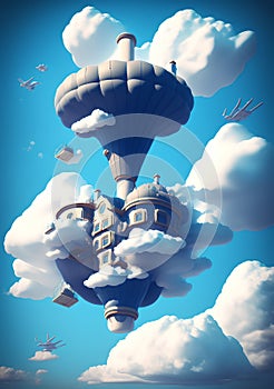 Air Castle, Generative AI Illustration