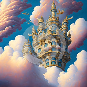 Air Castle, Generative AI Illustration