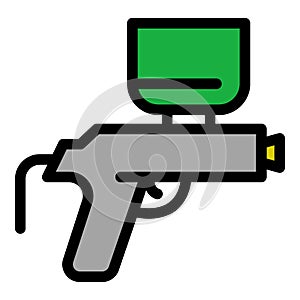 Air compressor gun icon color outline vector