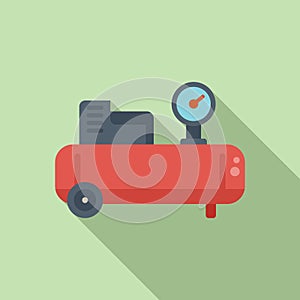 Air compressor icon flat vector. Machine pump