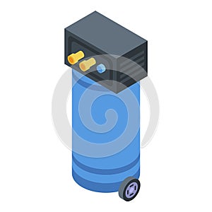 Air compressor icon, isometric style