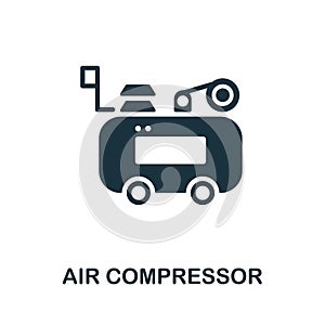 Air Compressor icon. Monochrome sign from machinery collection. Creative Air Compressor icon illustration for web design