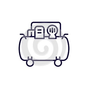 air compressor icon on white, line vector