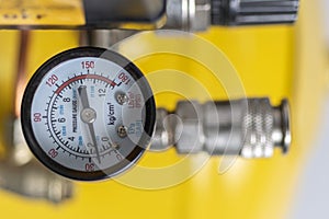 Air Compressor Manometer Measuring Devices Close Up