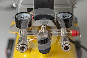 Air Compressor Manometer Measuring Devices Close Up