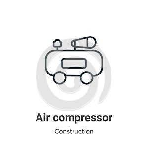 Air compressor outline vector icon. Thin line black air compressor icon, flat vector simple element illustration from editable