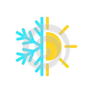 Air con icon, cold and hot temperature, vector illustration photo