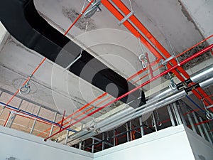 Air condition duct and other services above ceiling level