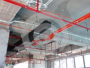 Air condition duct and other services above ceiling level