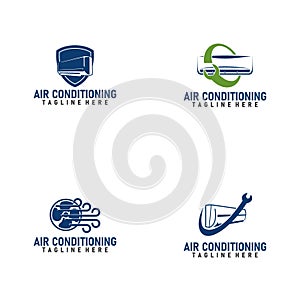 Air condition logo concept vector. Technology device for adjust air condition photo