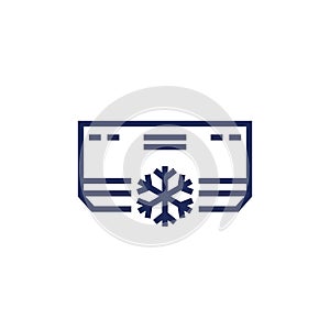 air conditioner, ac icon on white, vector