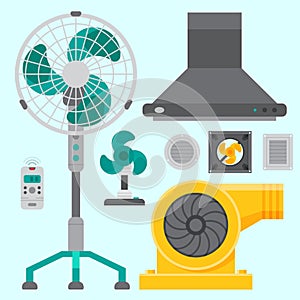 Air conditioner airlock systems equipment ventilator conditioning climate fan technology temperature cool vector