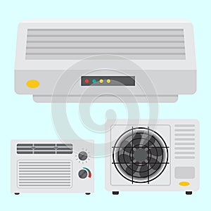 Air conditioner airlock systems equipment ventilator conditioning climate fan technology temperature cool vector