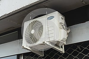 air conditioner on a building facade