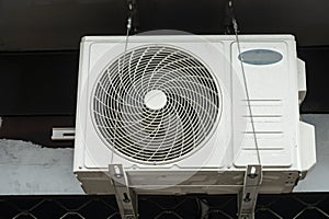 air conditioner on a building facade