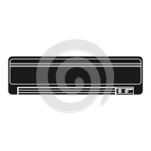Air conditioner climate vector icon solid black. Symbol temperature illustration cooling isolated white and conditioning house