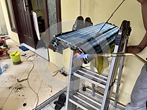 Air Conditioner Coil Welding During HVAC Repair Service