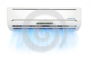 Air conditioner with cold blue airflow