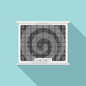 Air conditioner compressor icon, flat style