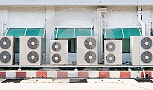 Air conditioner compressor installed old building