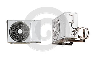 Air conditioner compressor unit isolated on white background