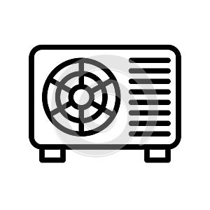 Air conditioner compressor unit vector illustration, Isolated line style icon