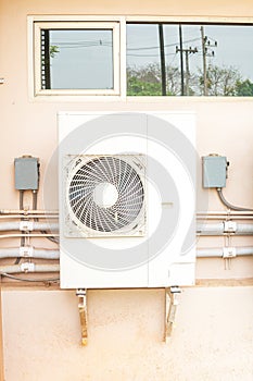 Air conditioner compressor units or Refrigeration plant at outdoors building