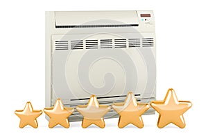 Air conditioner, floor standing unit with five golden stars, 3D rendering