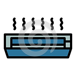 Air conditioner heat icon vector flat