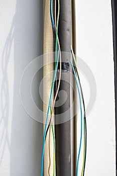 air conditioner hose with insulation. outdoor unit
