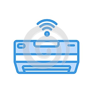 Air Conditioner icon in blue style about internet of things for any projects