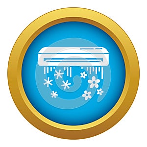 Air conditioner icon blue vector isolated