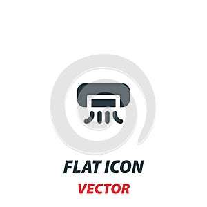 air conditioner icon in a flat style. Vector illustration pictogram on white background. Isolated symbol suitable for mobile