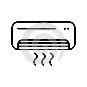 Air conditioner icon in linear style. Vector.